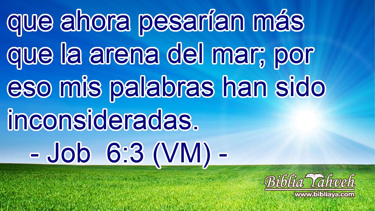  que ahora pesarían más que la arena del mar; por eso mis palabras han sido inconsideradas. 