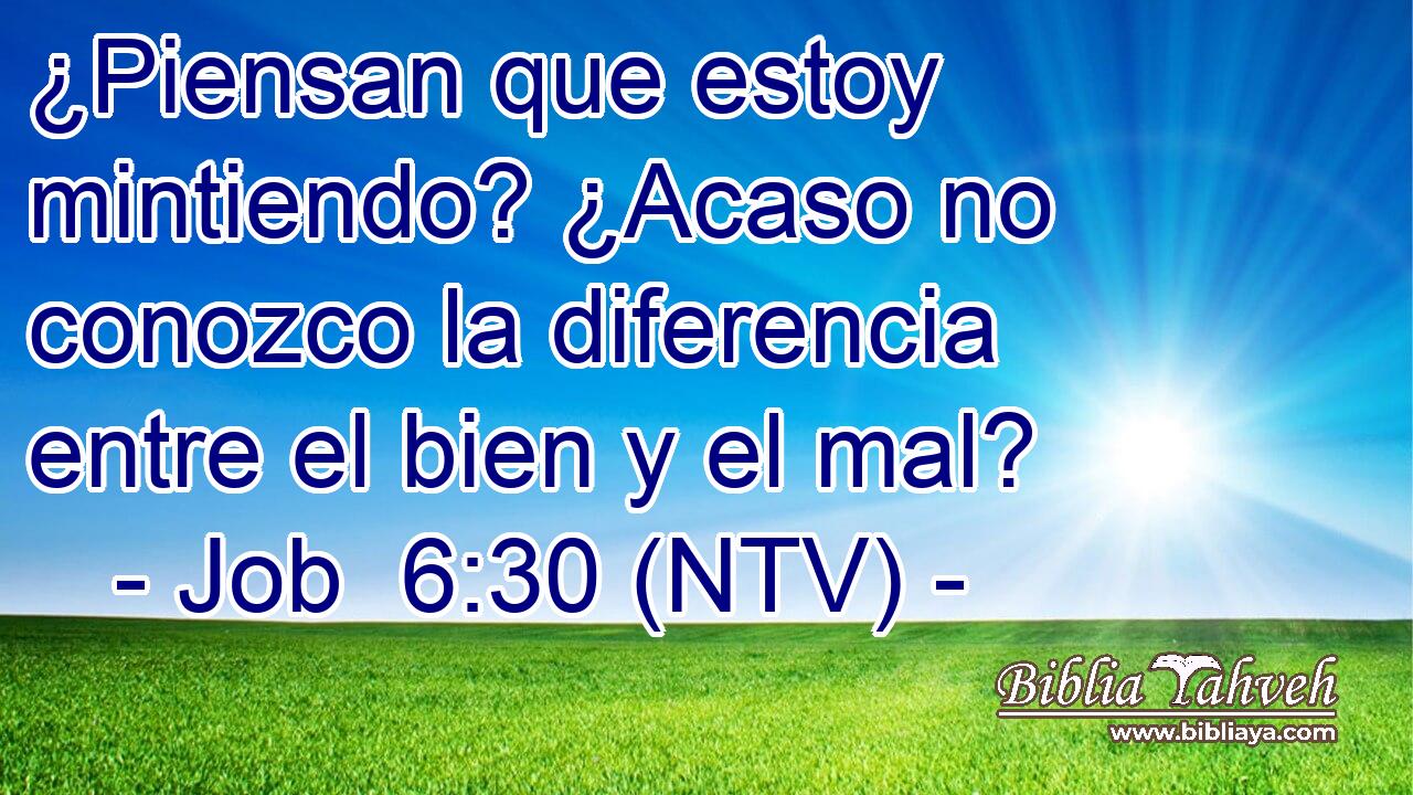 ¿Piensan que estoy mintiendo? ¿Acaso no conozco la diferencia entre el bien y el mal?