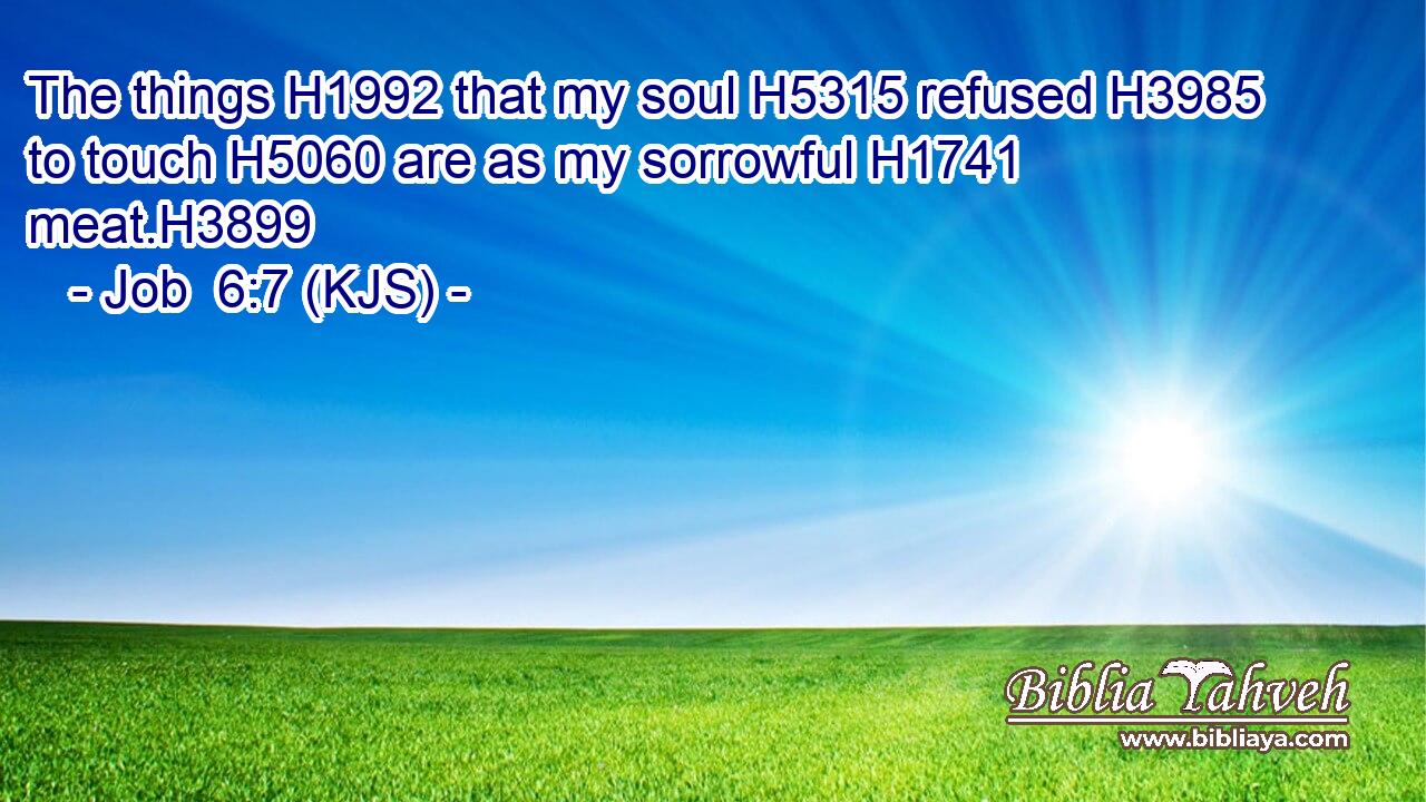 The things H1992 that my soul H5315 refused H3985 to touch H5060 are as my sorrowful H1741 meat.H3899