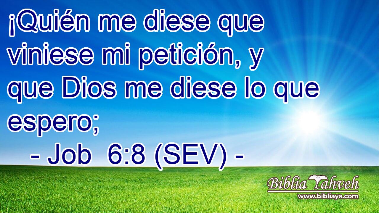 ¡Quién me diese que viniese mi petición, y que Dios me diese lo que espero;