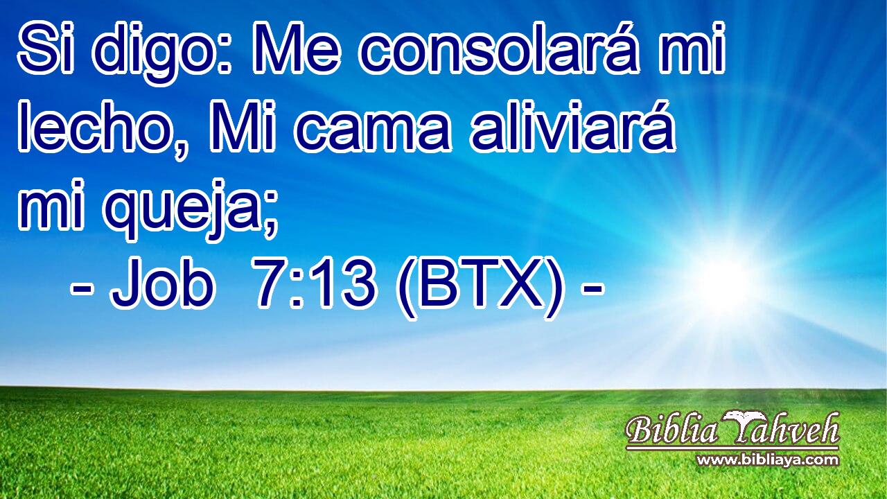 Si digo: Me consolará mi lecho, Mi cama aliviará mi queja;