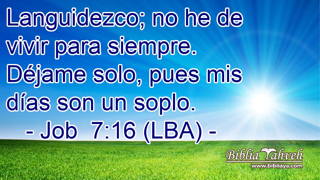 Languidezco; no he de vivir para siempre. Déjame solo, pues mis días son un soplo.