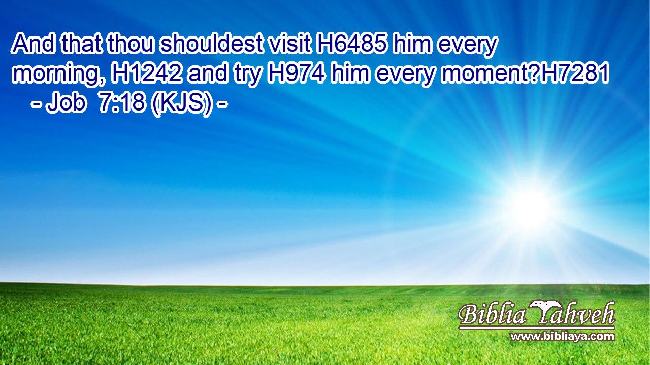 And that thou shouldest visit H6485 him every morning, H1242 and try H974 him every moment?H7281