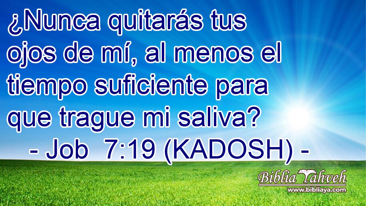  ¿Nunca quitarás tus ojos de mí, al menos el tiempo suficiente para que trague mi saliva? 