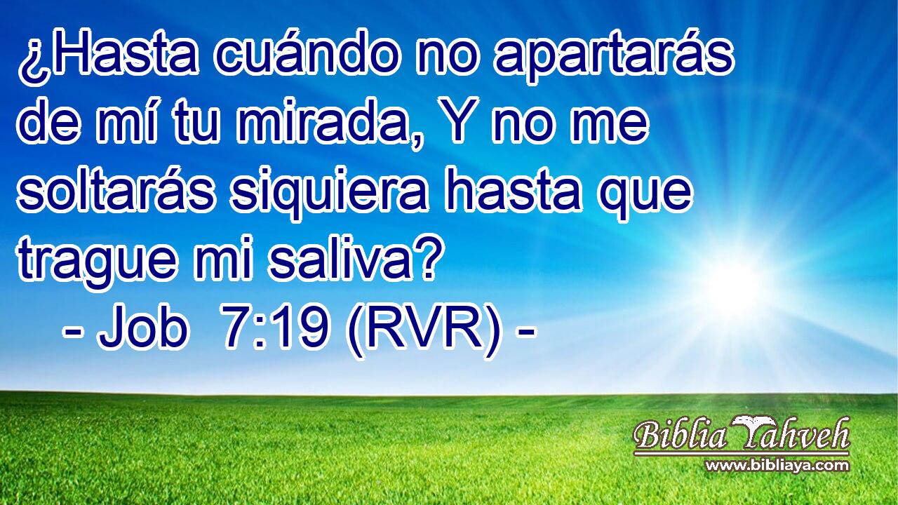 ¿Hasta cuándo no apartarás de mí tu mirada, Y no me soltarás siquiera hasta que trague mi saliva?