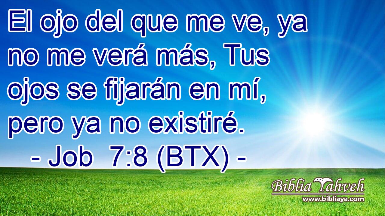 El ojo del que me ve, ya no me verá más, Tus ojos se fijarán en mí, pero ya no existiré.