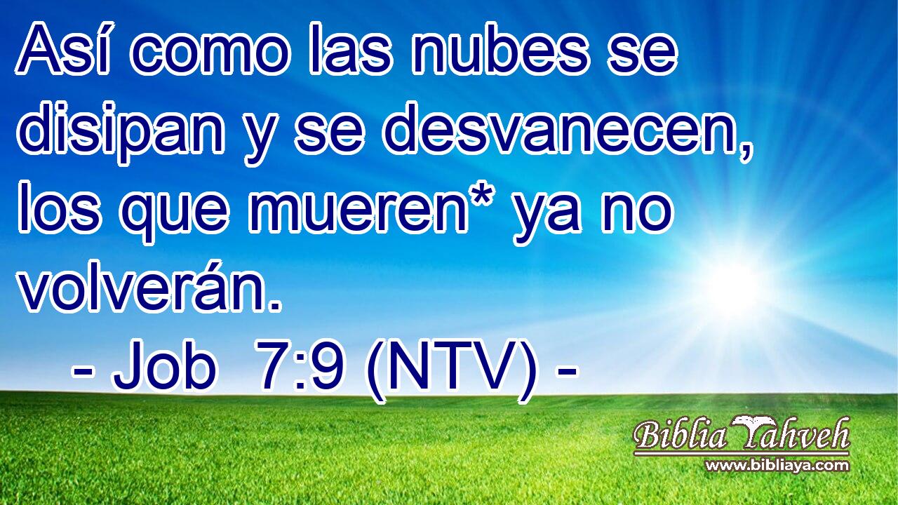 Así como las nubes se disipan y se desvanecen, los que mueren* ya no volverán.