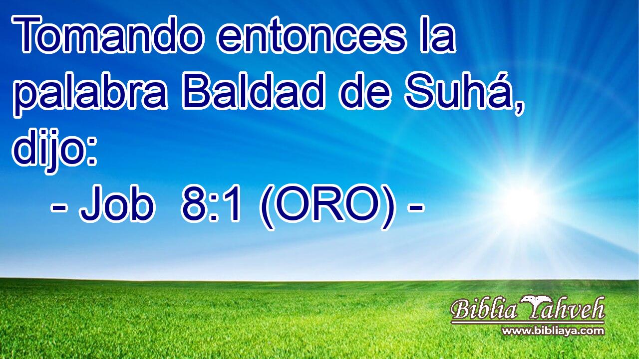 Tomando entonces la palabra Baldad de Suhá, dijo: 
