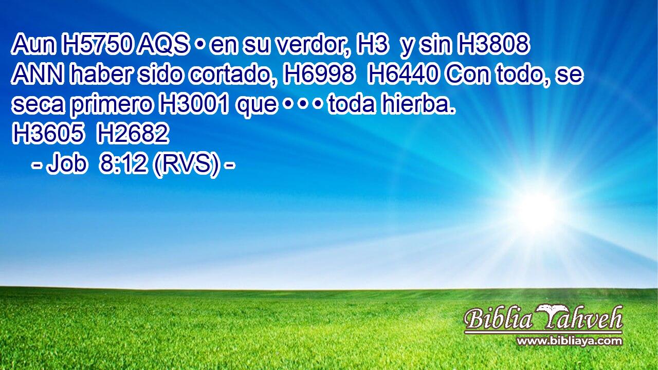 Aun H5750 AQS • en su verdor, H3  y sin H3808 ANN haber sido cortado, H6998  H6440 Con todo, se seca primero H3001 que • • • toda hierba. H3605  H2682 