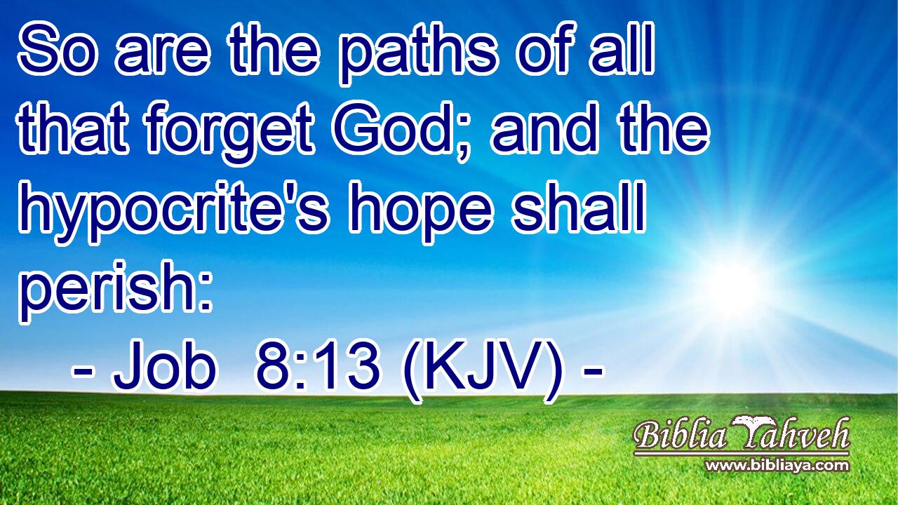 So are the paths of all that forget God; and the hypocrite's hope shall perish: