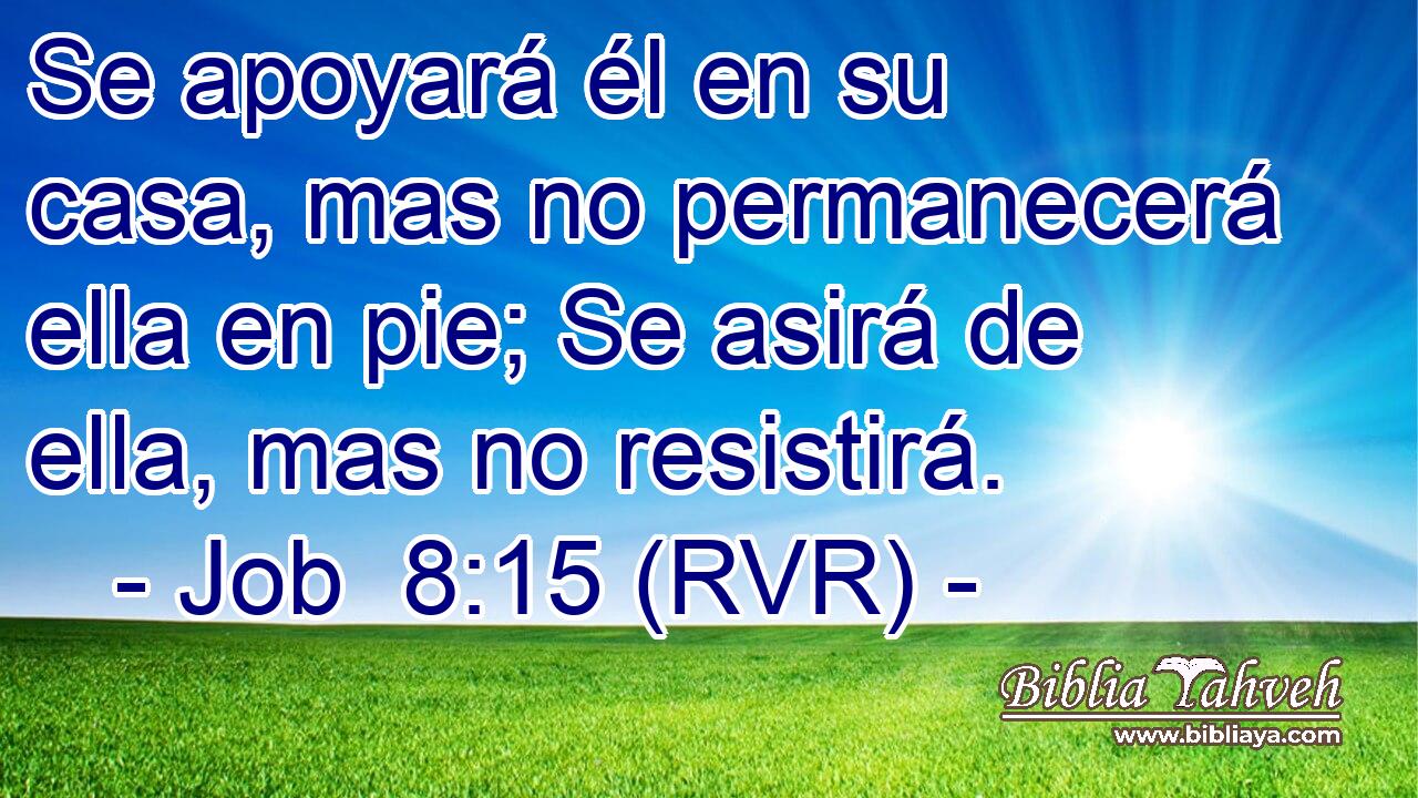Se apoyará él en su casa, mas no permanecerá ella en pie; Se asirá de ella, mas no resistirá.