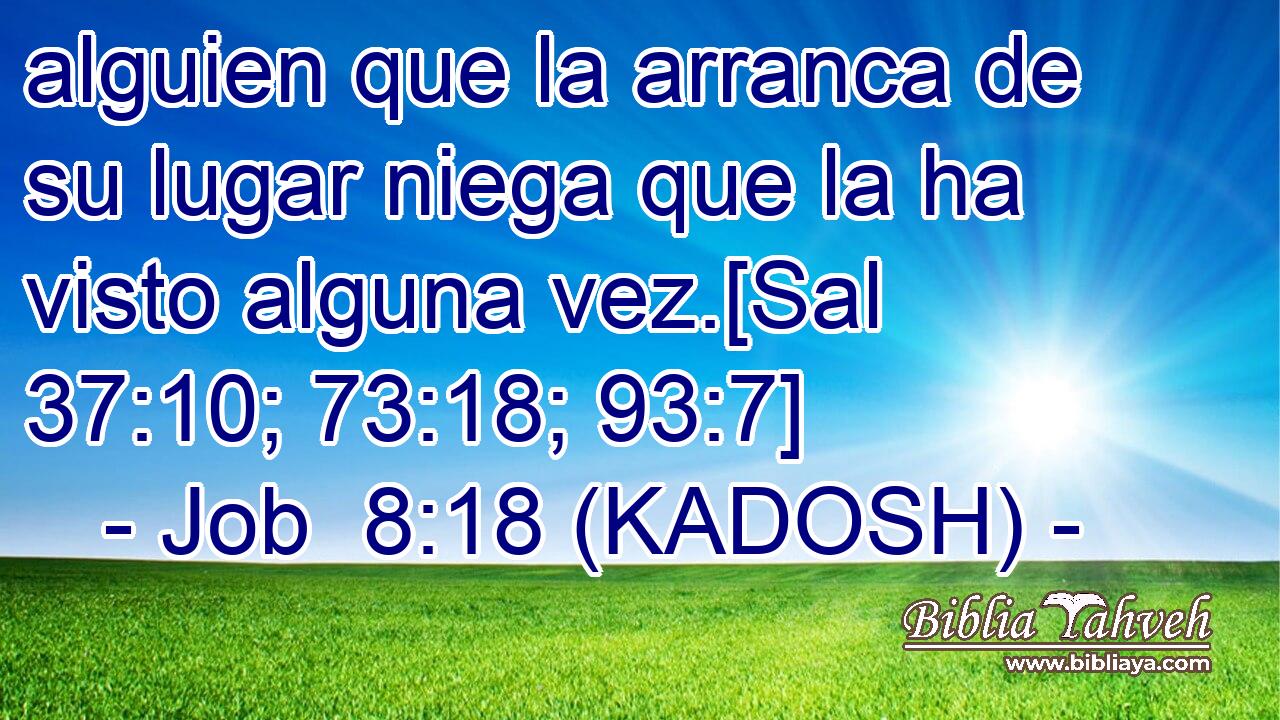  alguien que la arranca de su lugar niega que la ha visto alguna vez.[Sal 37:10; 73:18; 93:7] 