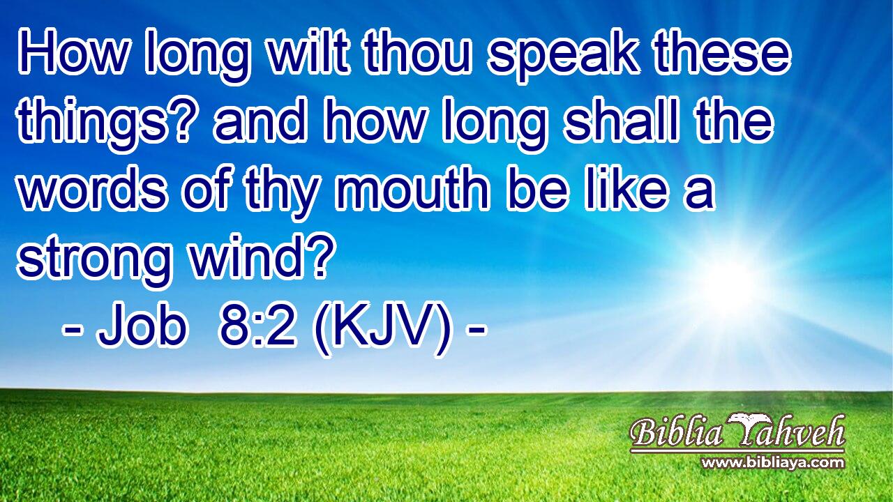 How long wilt thou speak these things? and how long shall the words of thy mouth be like a strong wind?