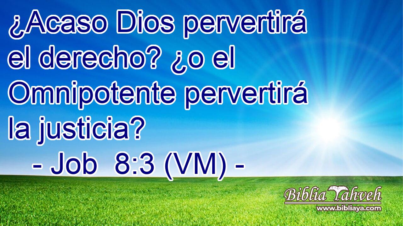  ¿Acaso Dios pervertirá el derecho? ¿o el Omnipotente pervertirá la justicia? 