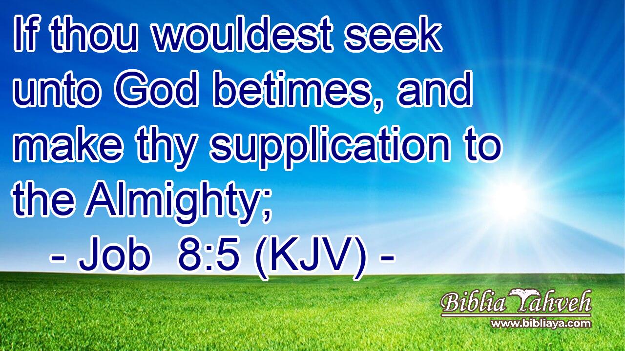 If thou wouldest seek unto God betimes, and make thy supplication to the Almighty;