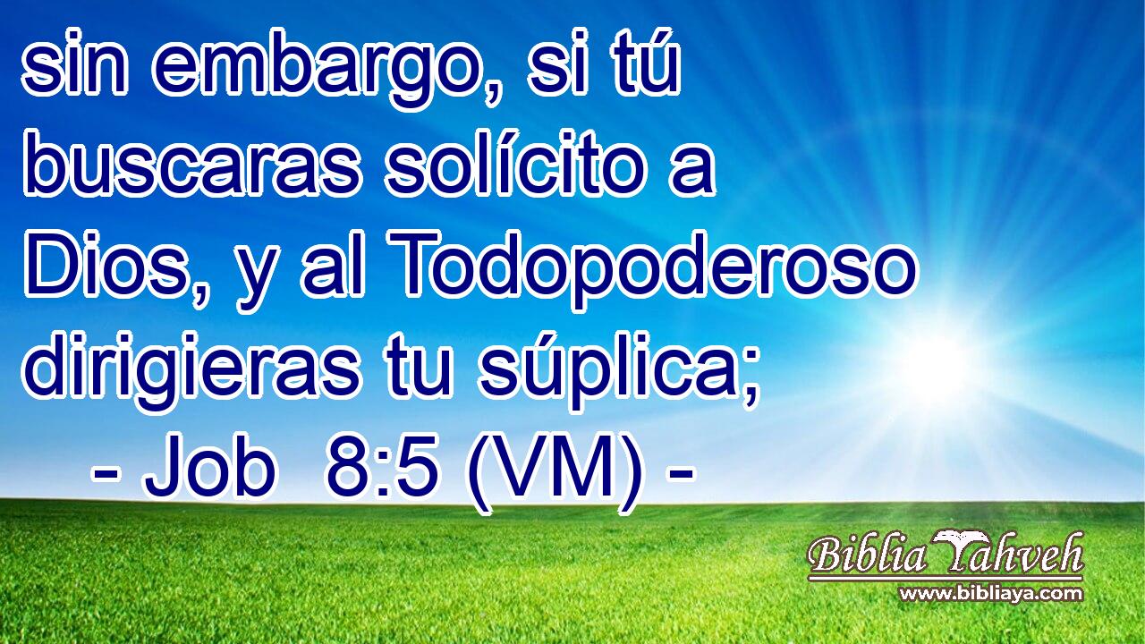  sin embargo, si tú buscaras solícito a Dios, y al Todopoderoso dirigieras tu súplica; 