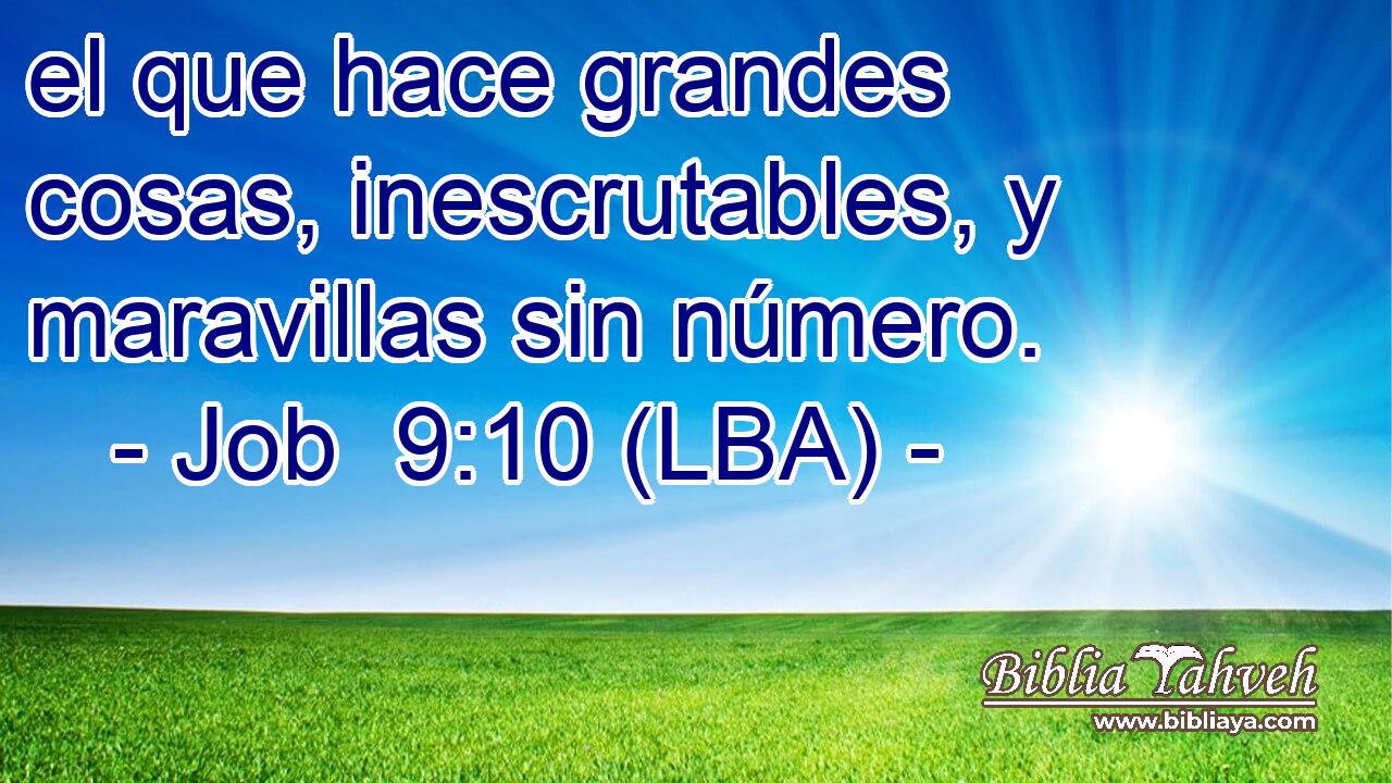 el que hace grandes cosas, inescrutables, y maravillas sin número.