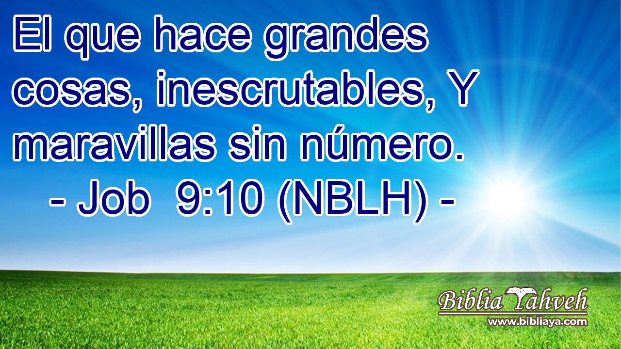  El que hace grandes cosas, inescrutables, Y maravillas sin número. 