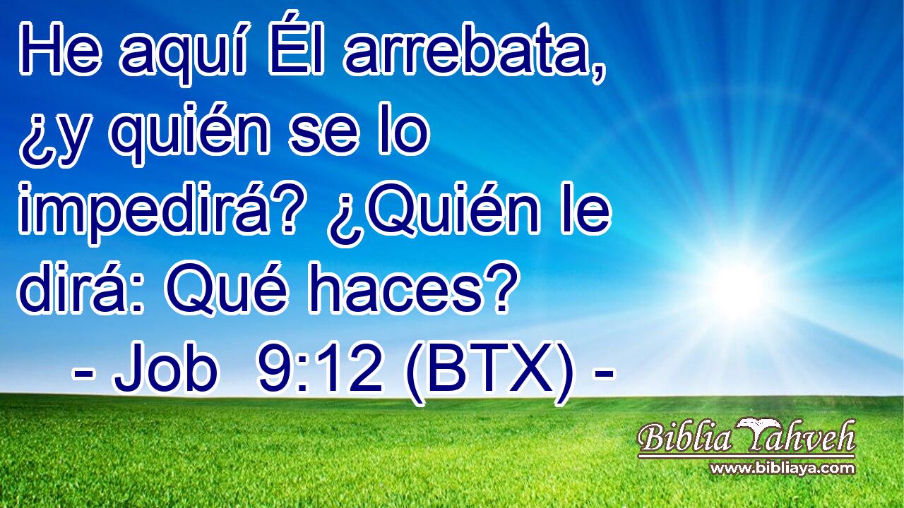 He aquí Él arrebata, ¿y quién se lo impedirá? ¿Quién le dirá: Qué haces?