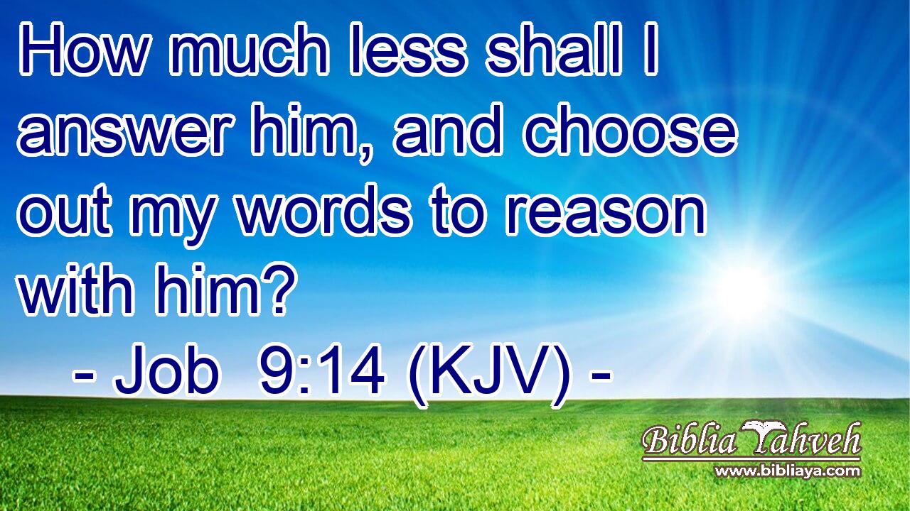 How much less shall I answer him, and choose out my words to reason with him?