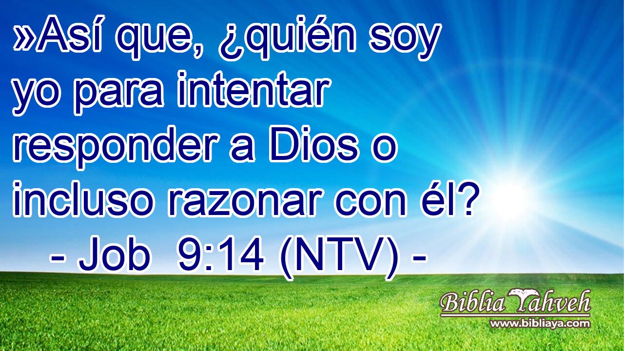 »Así que, ¿quién soy yo para intentar responder a Dios o incluso razonar con él?