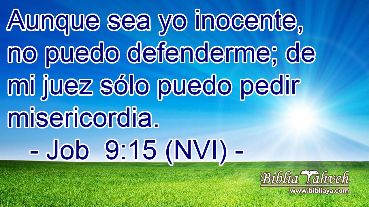  Aunque sea yo inocente, no puedo defenderme; de mi juez sólo puedo pedir misericordia. 