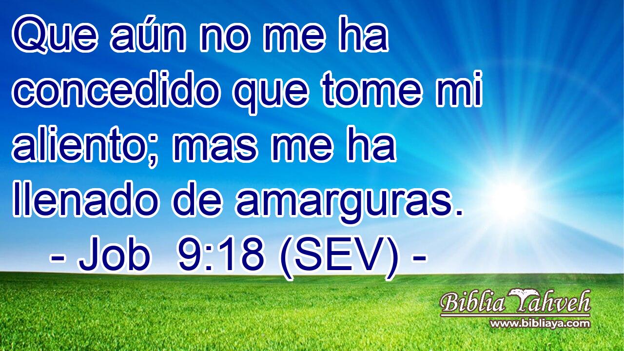 Que aún no me ha concedido que tome mi aliento; mas me ha llenado de amarguras.