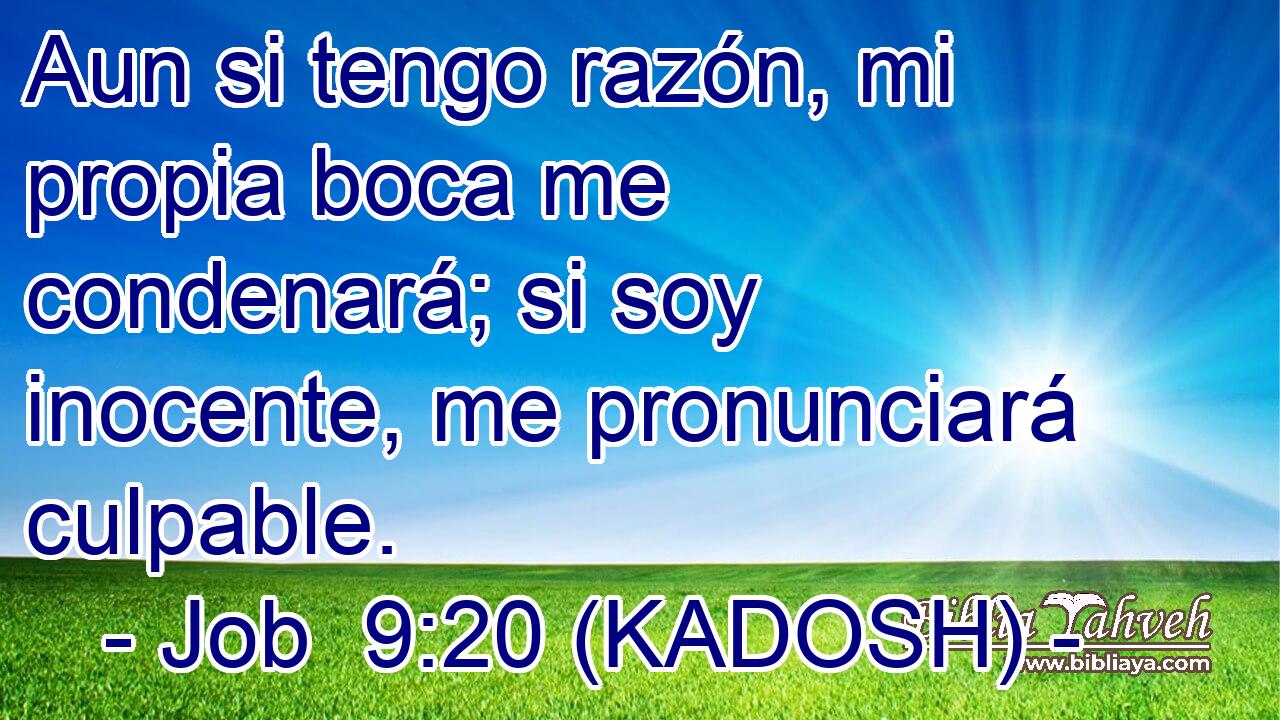  Aun si tengo razón, mi propia boca me condenará; si soy inocente, me pronunciará culpable. 
