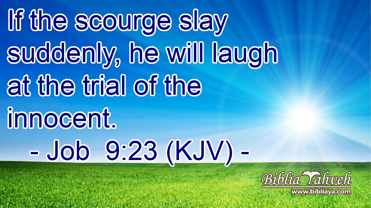 If the scourge slay suddenly, he will laugh at the trial of the innocent.