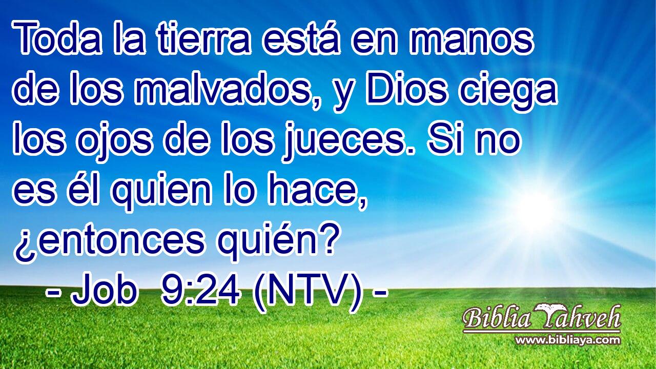 Toda la tierra está en manos de los malvados, y Dios ciega los ojos de los jueces. Si no es él quien lo hace, ¿entonces quién?