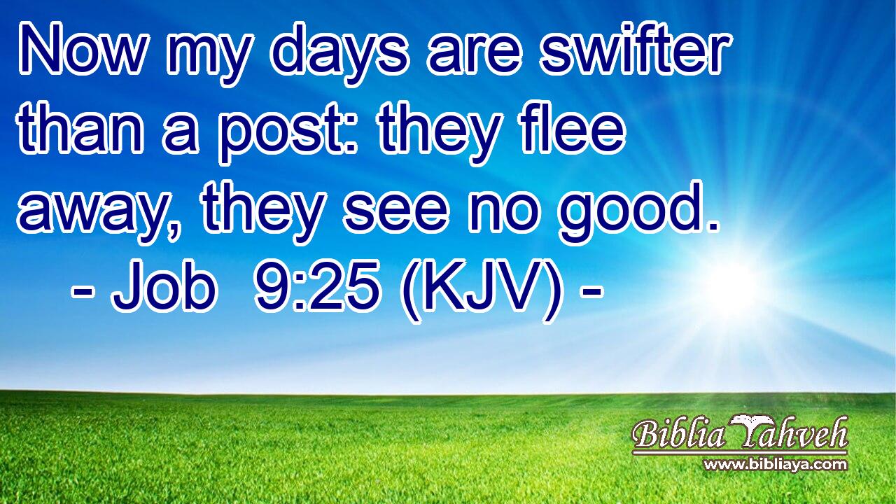 Now my days are swifter than a post: they flee away, they see no good.