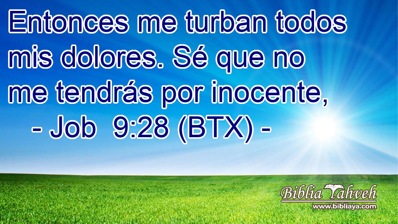 Entonces me turban todos mis dolores. Sé que no me tendrás por inocente,