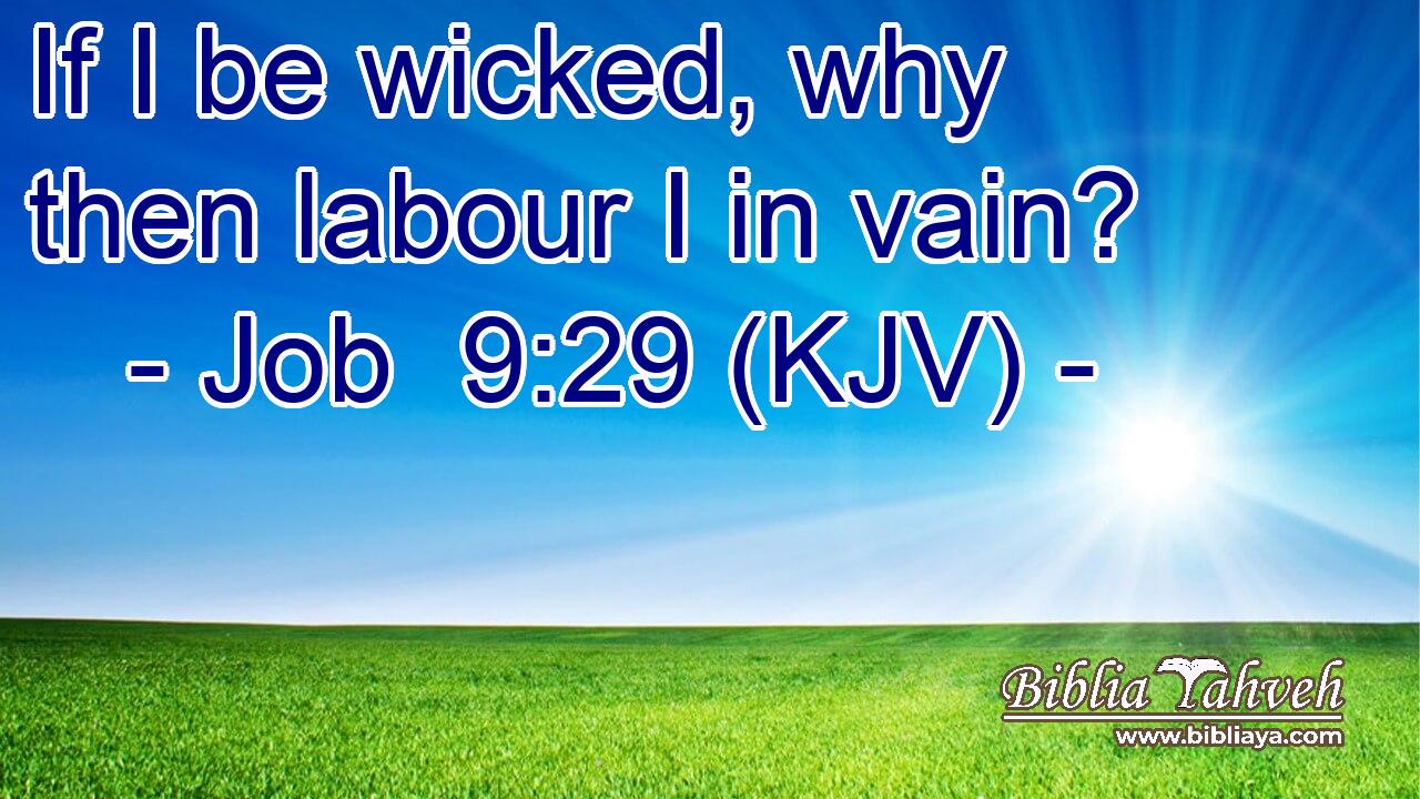 If I be wicked, why then labour I in vain?