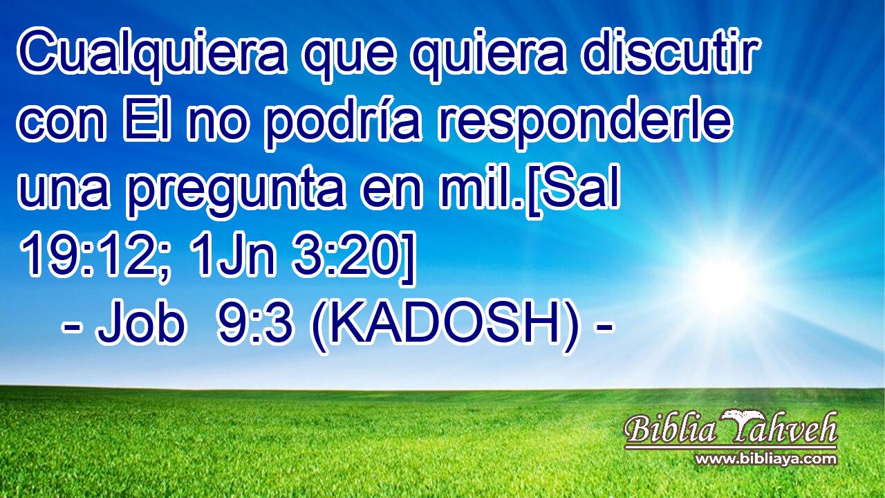  Cualquiera que quiera discutir con El no podría responderle una pregunta en mil.[Sal 19:12; 1Jn 3:20] 