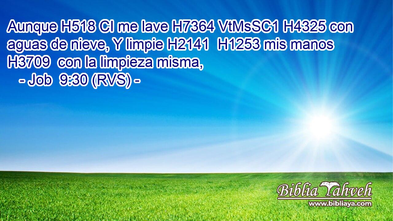 Aunque H518 CI me lave H7364 VtMsSC1 H4325 con aguas de nieve, Y limpie H2141  H1253 mis manos H3709  con la limpieza misma, 