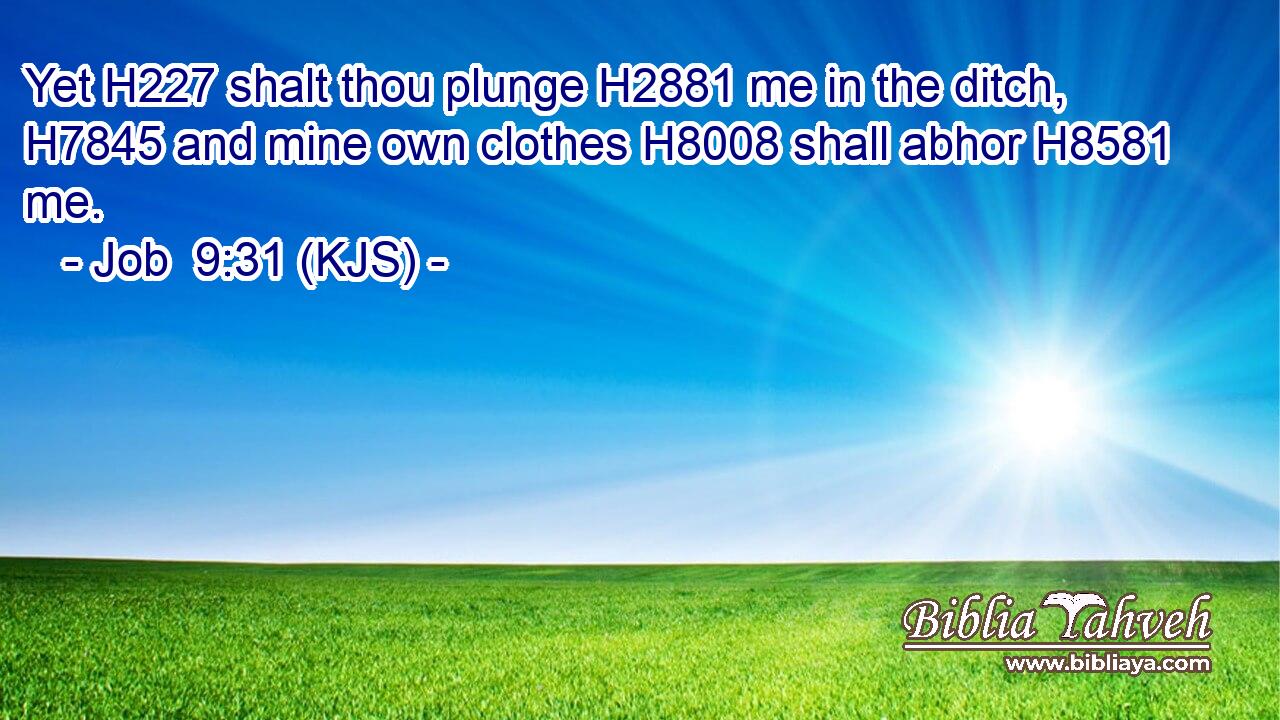 Yet H227 shalt thou plunge H2881 me in the ditch, H7845 and mine own clothes H8008 shall abhor H8581 me.