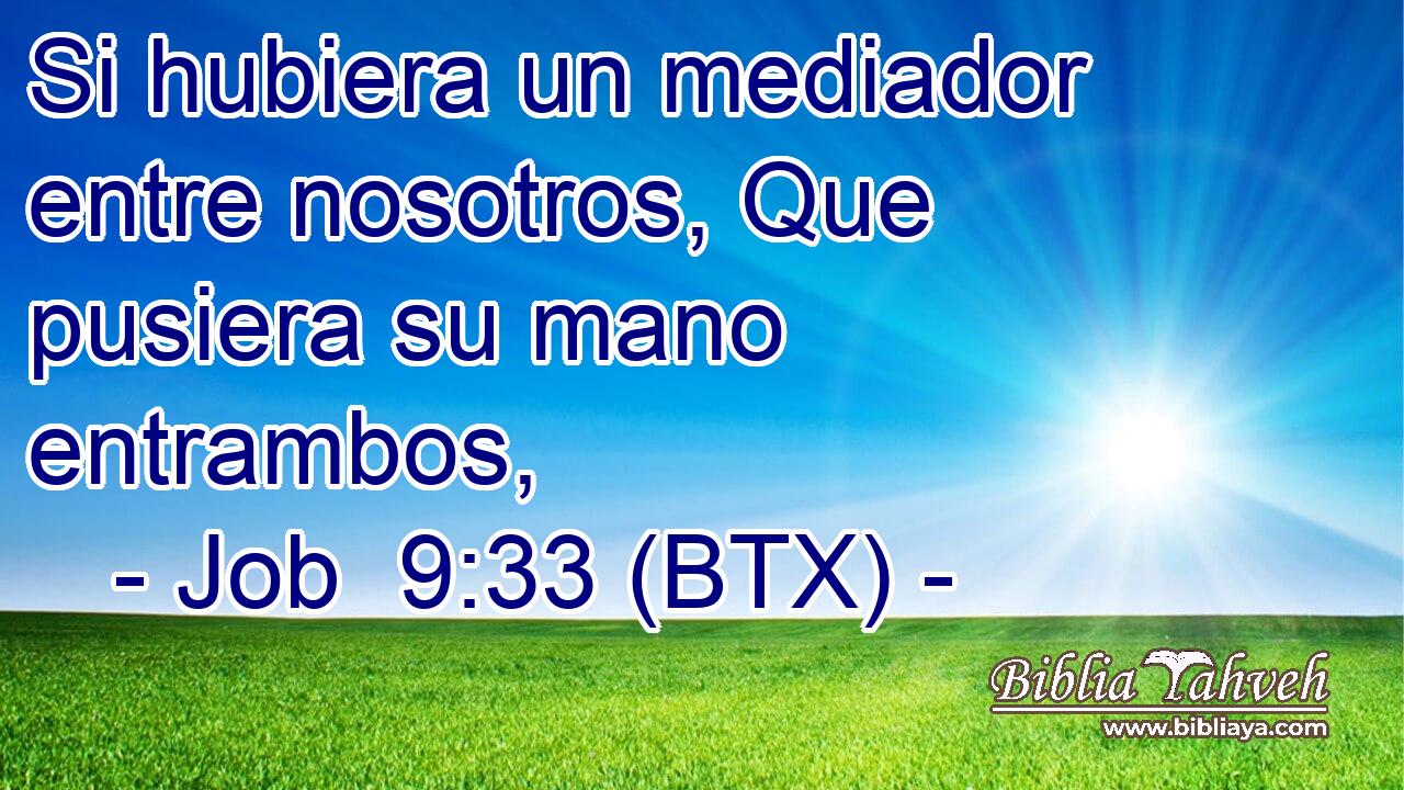 Si hubiera un mediador entre nosotros, Que pusiera su mano entrambos,
