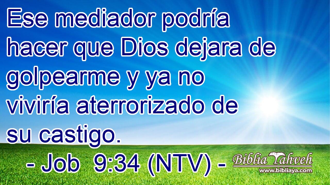 Ese mediador podría hacer que Dios dejara de golpearme y ya no viviría aterrorizado de su castigo.