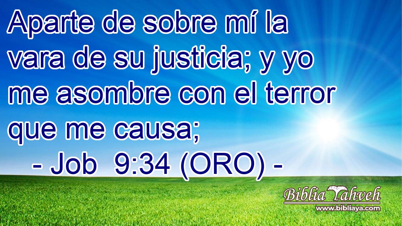  Aparte de sobre mí la vara de su justicia; y yo me asombre con el terror que me causa; 