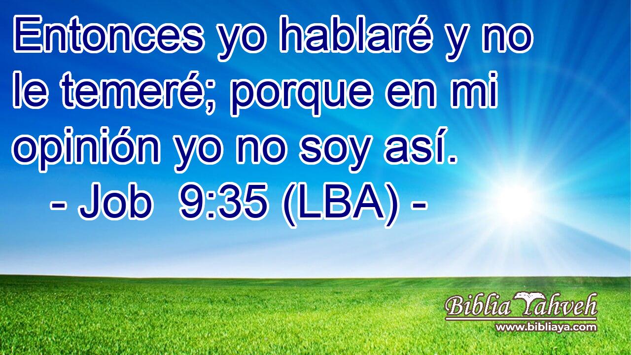 Entonces yo hablaré y no le temeré; porque en mi opinión yo no soy así.