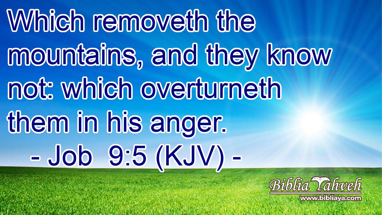 Which removeth the mountains, and they know not: which overturneth them in his anger.
