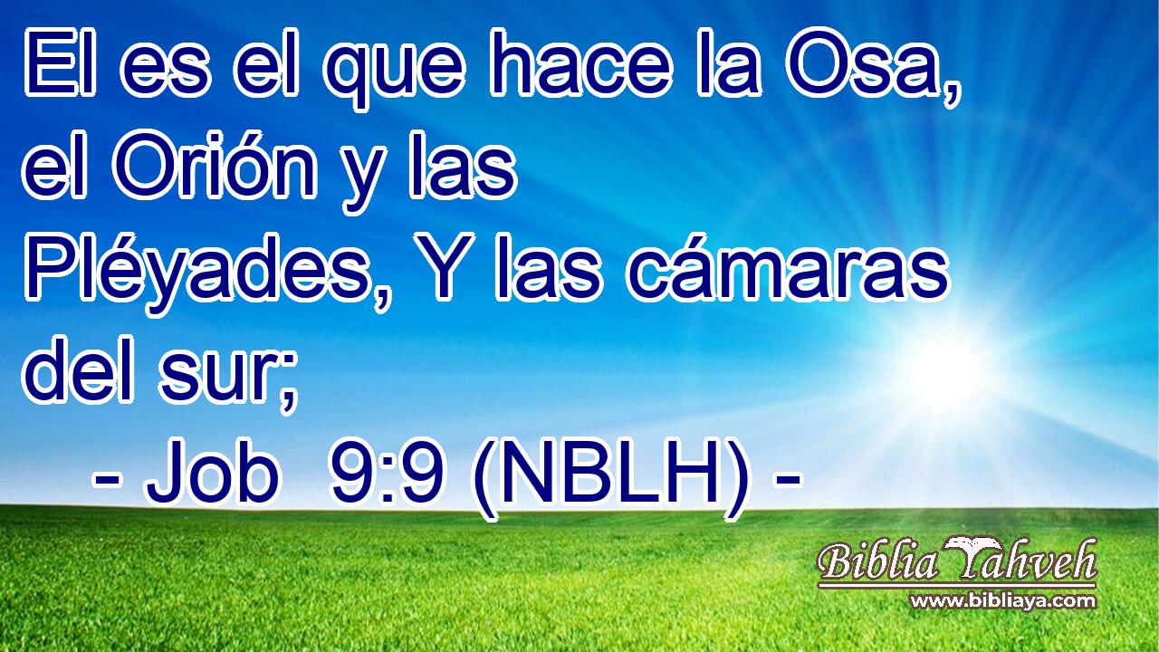  El es el que hace la Osa, el Orión y las Pléyades, Y las cámaras del sur; 
