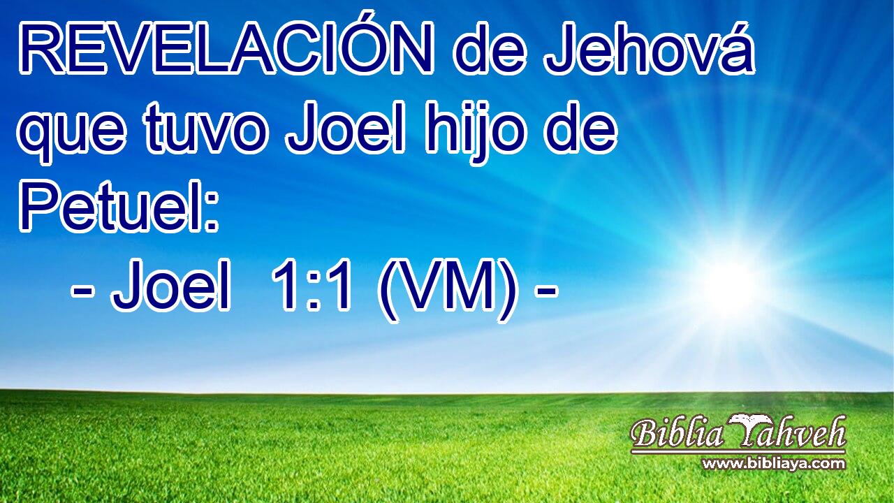  REVELACIÓN de Jehová que tuvo Joel hijo de Petuel: 