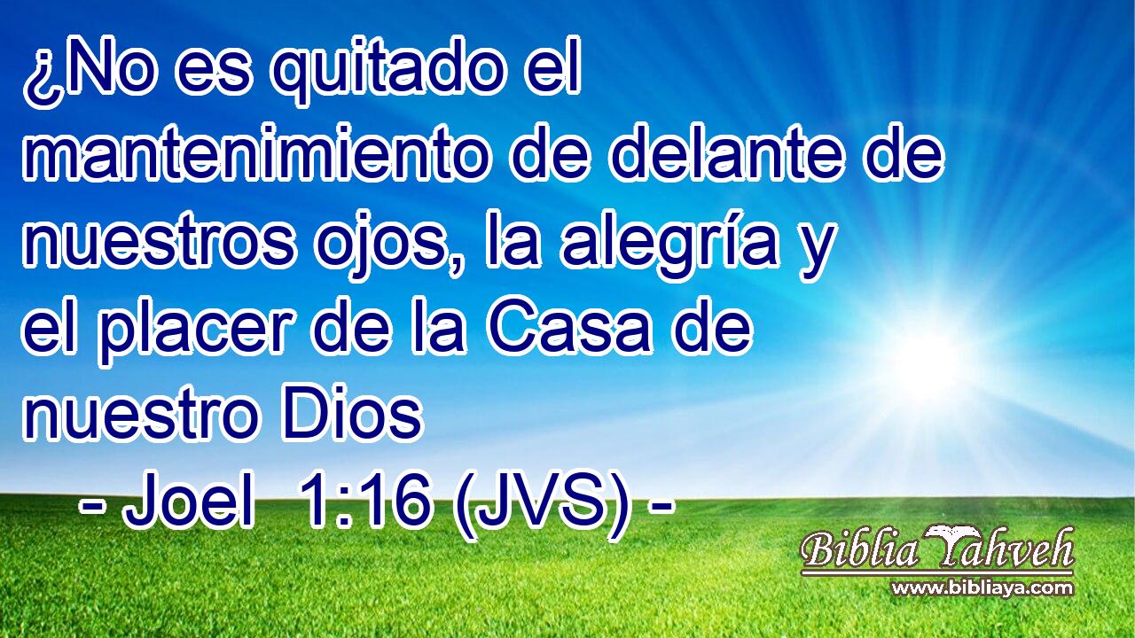 ¿No es quitado el mantenimiento de delante de nuestros ojos, la alegría y el placer de la Casa de nuestro Dios
