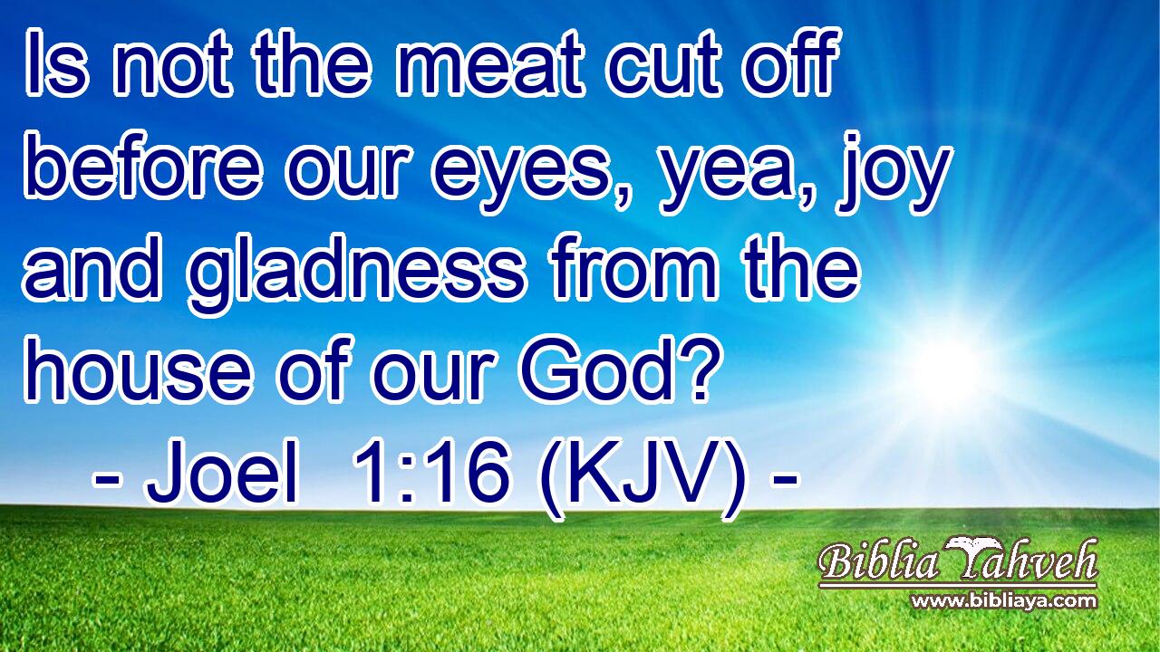 Is not the meat cut off before our eyes, yea, joy and gladness from the house of our God?