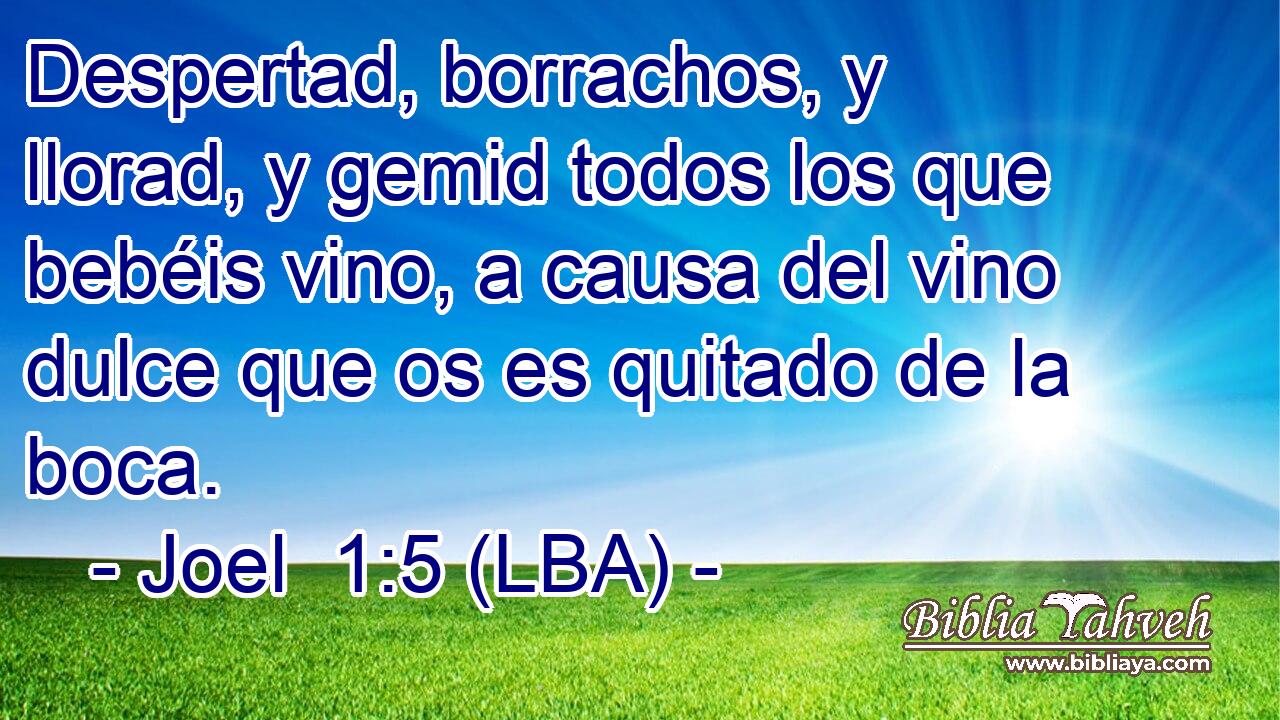 Despertad, borrachos, y llorad, y gemid todos los que bebéis vino, a causa del vino dulce que os es quitado de la boca.