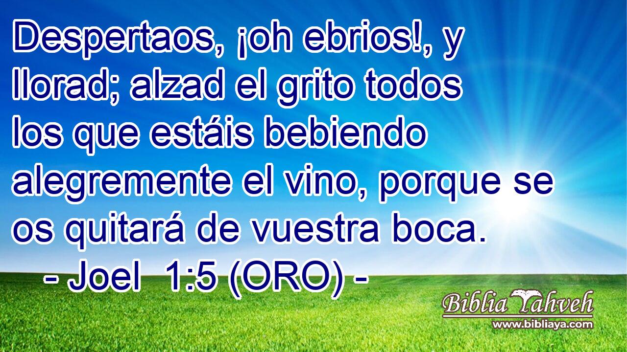  Despertaos, ¡oh ebrios!, y llorad; alzad el grito todos los que estáis bebiendo alegremente el vino, porque se os quitará de vuestra boca. 