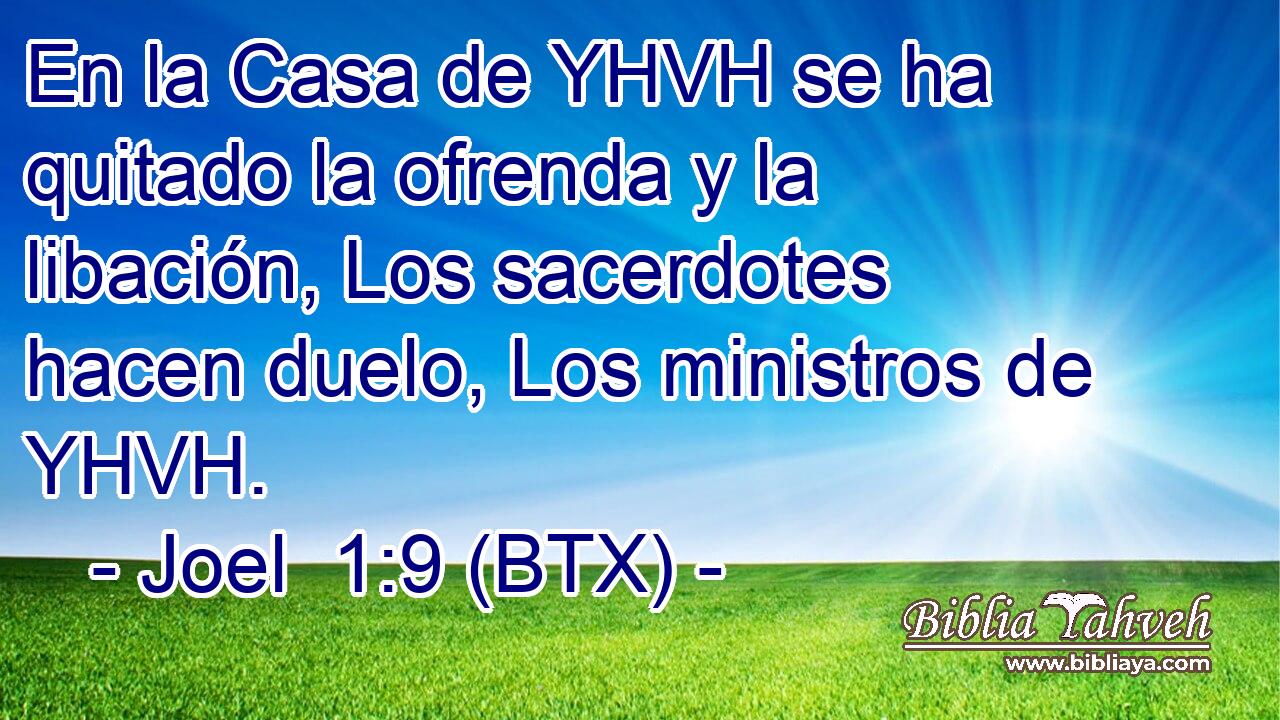 En la Casa de YHVH se ha quitado la ofrenda y la libación, Los sacerdotes hacen duelo, Los ministros de YHVH.