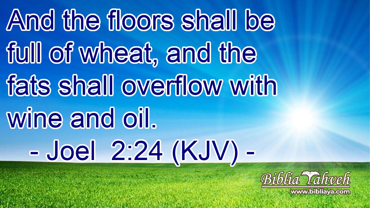 And the floors shall be full of wheat, and the fats shall overflow with wine and oil.
