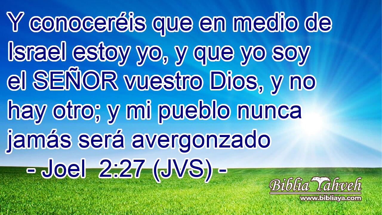 Y conoceréis que en medio de Israel estoy yo, y que yo soy el SEÑOR vuestro Dios, y no hay otro; y mi pueblo nunca jamás será avergonzado